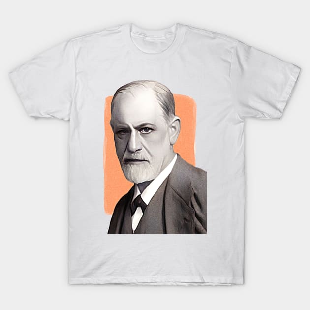 Austrian neurologist Sigmund Freud illustration T-Shirt by Litstoy 